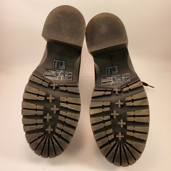 Forever 21 Black Moto Boot Chunky Heel Lace Up - Picture 7 of 8